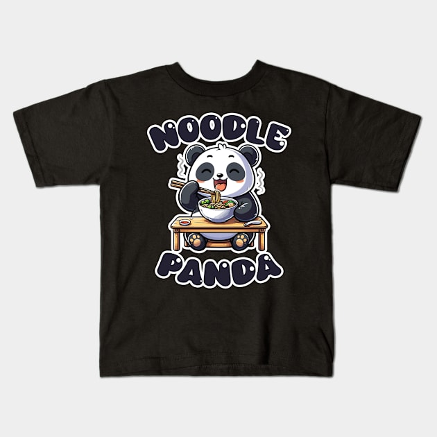 Noodle Panda Kids T-Shirt by Civron